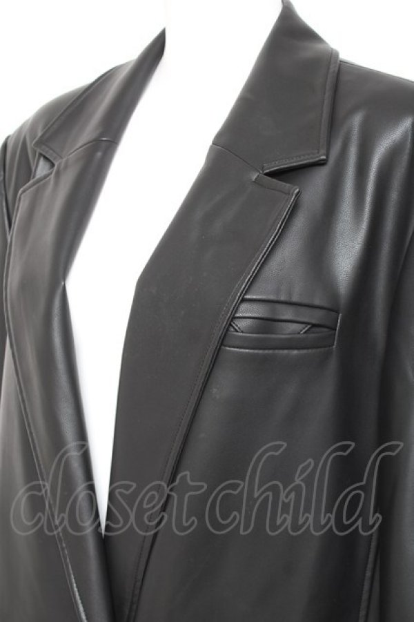 画像5: Melt the lady / leather like trench coat F ブラック Y-26-01-27-039-PU-CO-SZ-ZY (5)