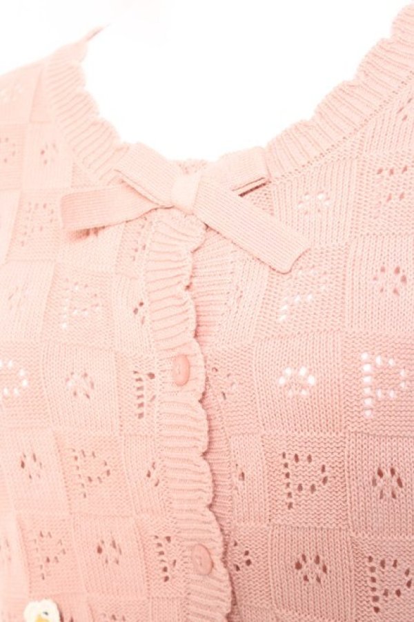 画像6: PINK HOUSE / フラワーバスケットテディ付きカーディガン  ピンク Y-26-01-27-040-LO-TO-SZ-ZY (6)