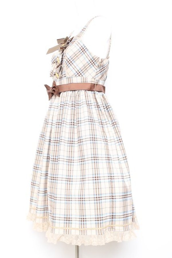 画像2: Angelic Pretty / オリジナルタータンジャンパースカートセット - ベージュ Y-26-01-27-046-AP-OP-SZ-ZY (2)