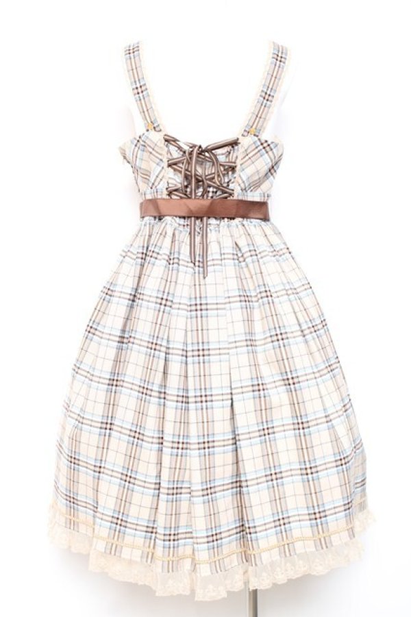 画像3: Angelic Pretty / オリジナルタータンジャンパースカートセット - ベージュ Y-26-01-27-046-AP-OP-SZ-ZY (3)