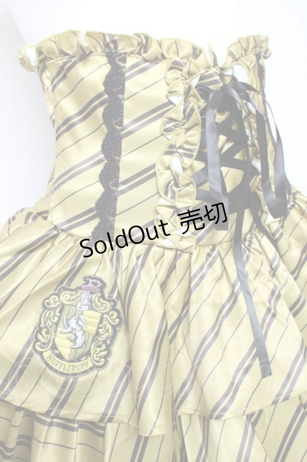 画像4: ATELIER PIERROT / ハリー・ポッター フリルコルセットスカート  ハッフルパフ（イエロー） Y-26-01-27-048-EL-SK-KB-ZY (4)