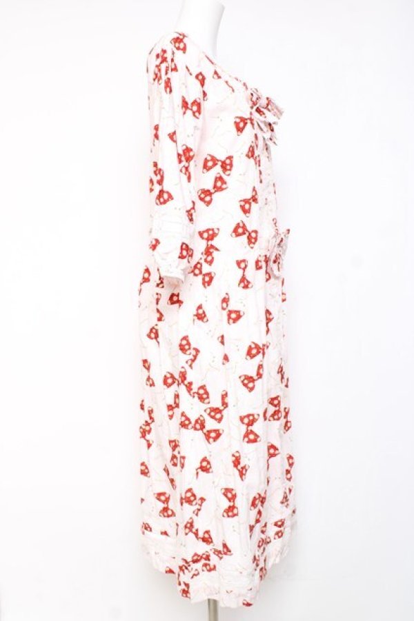 画像2: PINK HOUSE / ひなぎくリボン柄ワンピース F 白 Y-26-01-27-005-LO-OP-SZ-ZY (2)