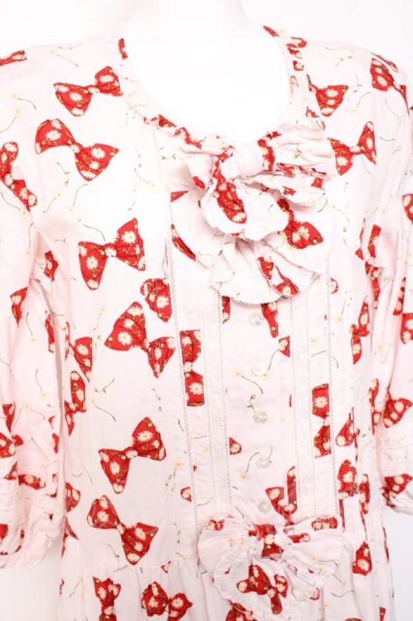 画像5: PINK HOUSE / ひなぎくリボン柄ワンピース F 白 Y-26-01-27-005-LO-OP-SZ-ZY (5)