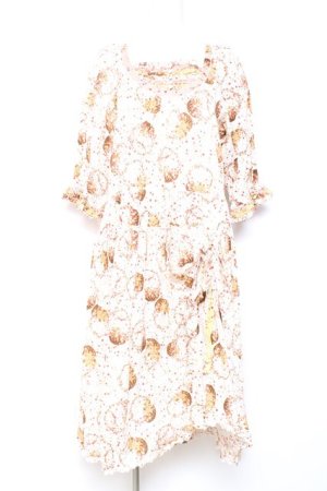 画像: PINK HOUSE / Flower Picnic プリントミディワンピース F アイボリー Y-26-01-27-006-LO-OP-SZ-ZY