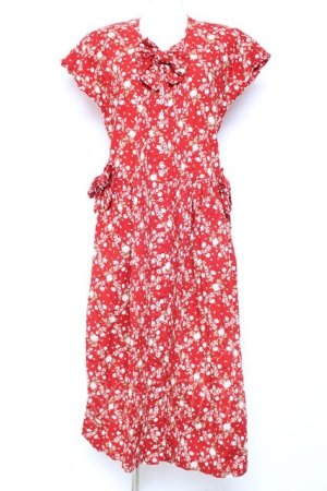 画像: PINK HOUSE / ローズプリントワンピース  赤 Y-26-01-27-007-LO-OP-SZ-ZY