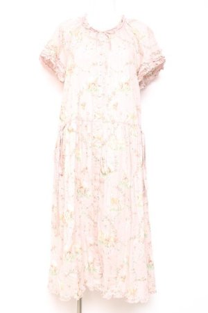 画像: PINK HOUSE / ひつじプリントミディワンピース  ピンク Y-26-01-27-008-LO-OP-SZ-ZY