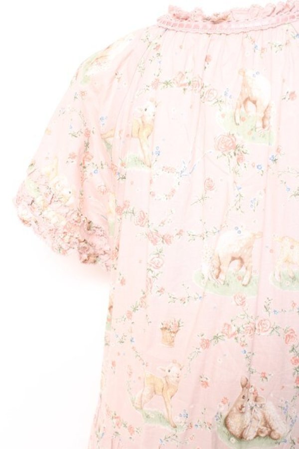 画像4: PINK HOUSE / ひつじプリントミディワンピース  ピンク Y-26-01-27-008-LO-OP-SZ-ZY (4)