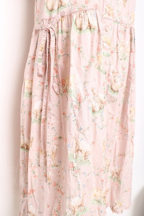 画像6: PINK HOUSE / ひつじプリントミディワンピース  ピンク Y-26-01-27-008-LO-OP-SZ-ZY (6)