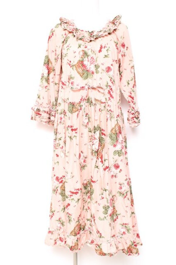 画像1: PINK HOUSE / エターナルローズプリントミディワンピース  ピンク Y-26-01-27-009-LO-OP-SA-ZY (1)