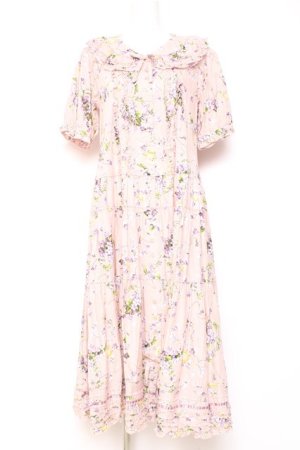 画像: PINK HOUSE / リトルヴァイオレットプリントワンピース  ピンク Y-26-01-27-011-LO-OP-SA-ZY