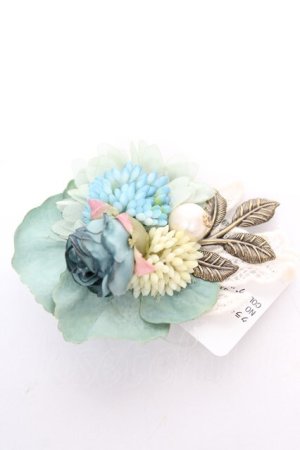 画像: axes femme / クラシカルコサージュクリップ  グリーン Y-26-01-28-006-AX-ZA-SZ-ZY