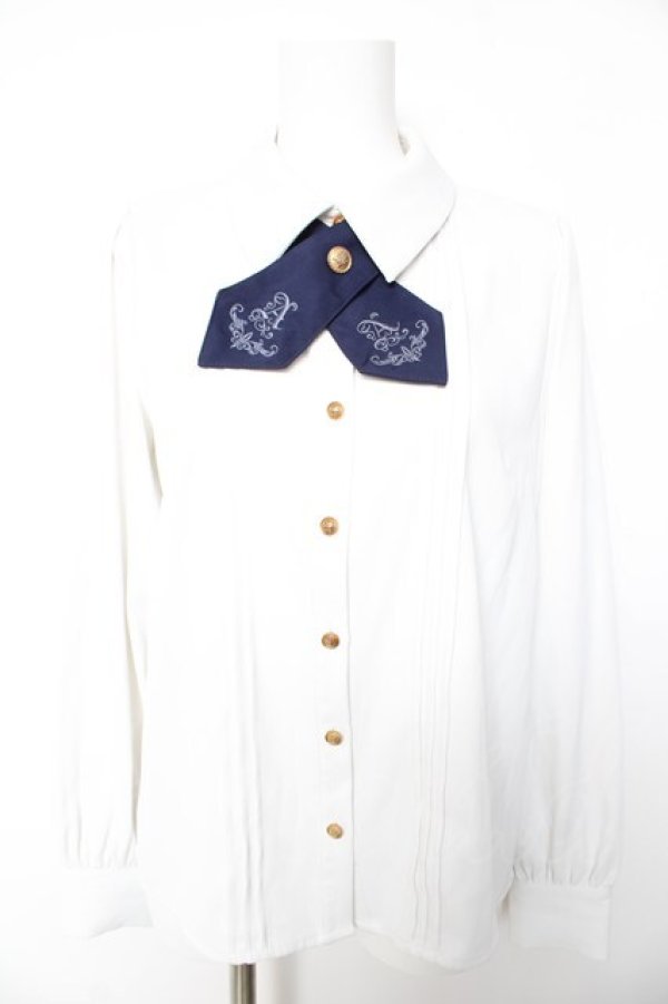 画像1: Amavel / Historical Butler クロスタイブラウス F オフシロ Y-26-01-28-037-CA-BL-SZ-ZY (1)