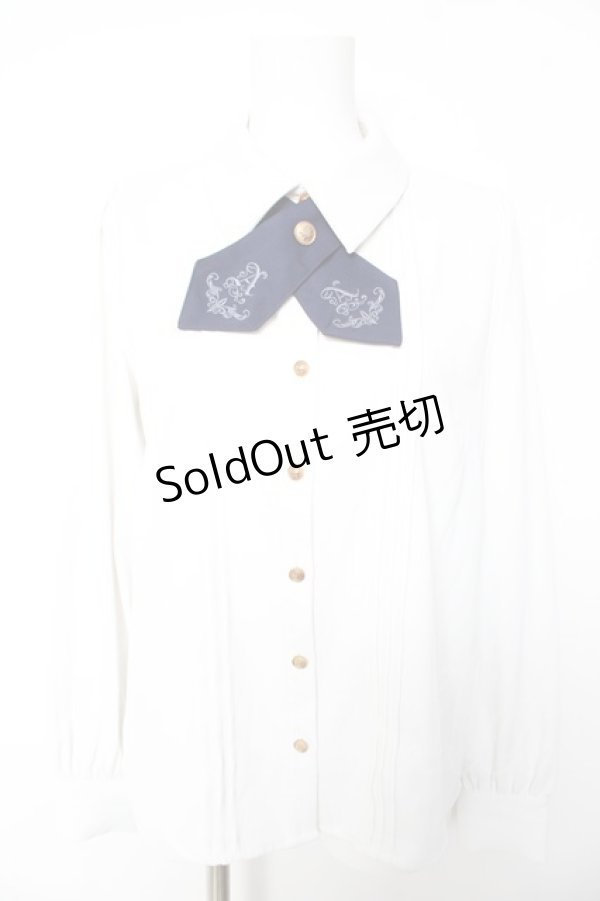画像1: Amavel / Historical Butler クロスタイブラウス F オフシロ Y-26-01-28-037-CA-BL-SZ-ZY (1)