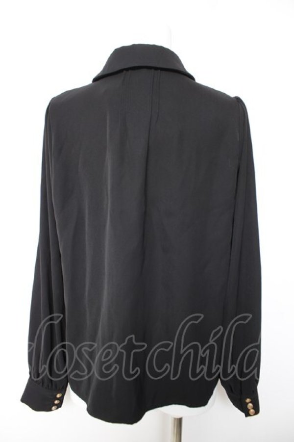 画像2: Amavel / Historical Butler クロスタイブラウス F ブラック Y-26-01-28-038-CA-BL-SZ-ZY (2)