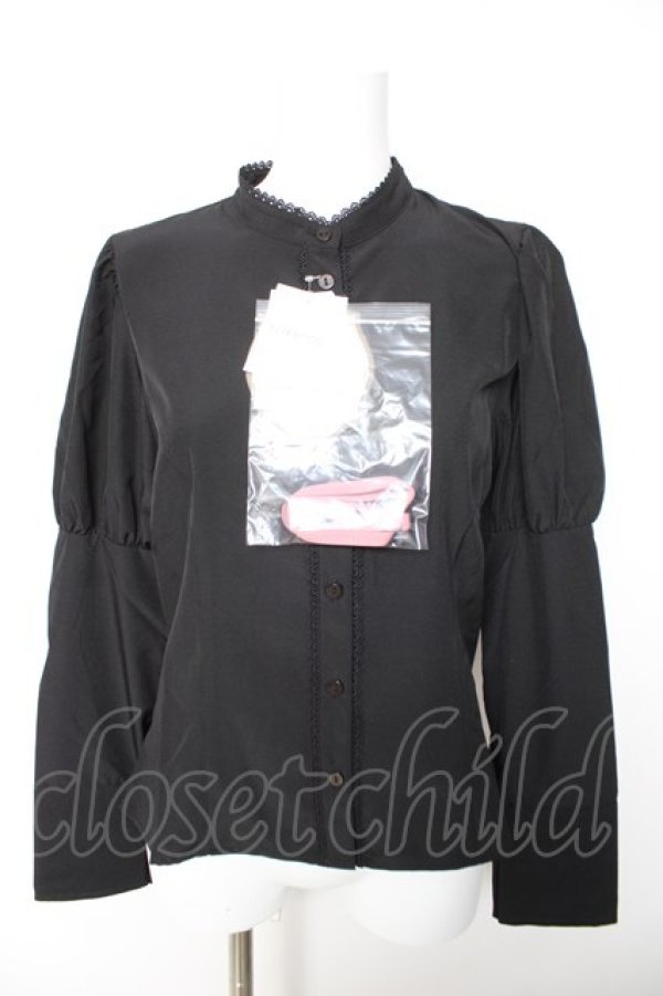 画像1: Kurumi Collaboration / KRデシンジゴスリブラウス  黒 Y-26-01-28-039-LO-BL-SZ-ZY (1)