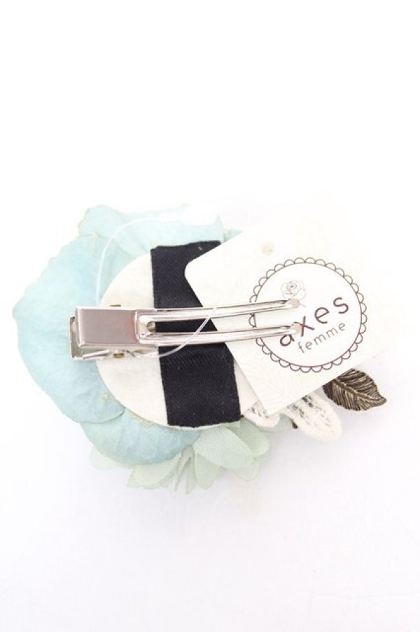 画像2: axes femme / クラシカルコサージュクリップ  グリーン Y-26-01-28-006-AX-ZA-SZ-ZY (2)