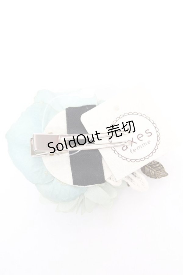 画像2: axes femme / クラシカルコサージュクリップ  グリーン Y-26-01-28-006-AX-ZA-SZ-ZY (2)