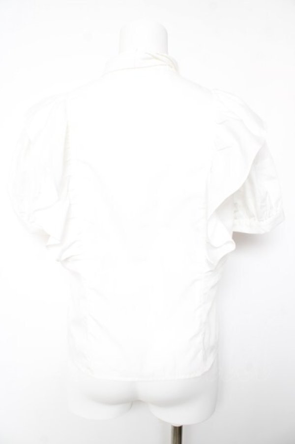 画像2: axes femme POETIQUE / ロゴ刺繍ボウタイブラウス M 白 Y-26-01-28-043-AX-BL-SZ-ZY (2)