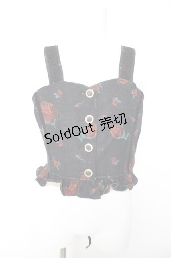 画像1: axes femme NOSTALGIE / ローズゴブランビスチェ M クロ Y-26-01-28-045-AX-TO-SZ-ZY (1)