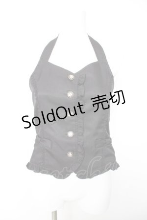 画像: axes femme POETIQUE / ホルターフリルベスト  黒 Y-26-01-28-046-AX-TO-SZ-ZY