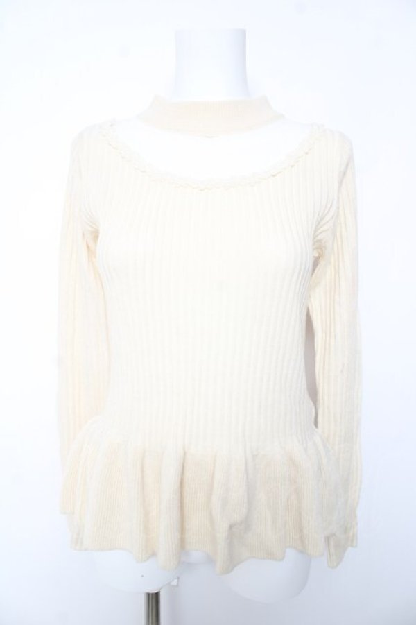 画像1: axes femme POETIQUE / デコルテ透けプチスタンドプルオーバー M キナリ Y-26-01-28-053-AX-TO-SZ-ZY (1)