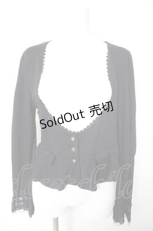 画像1: axes femme / ペプラムデザインボレロ M 黒 Y-26-01-28-054-AX-TO-SZ-ZY (1)