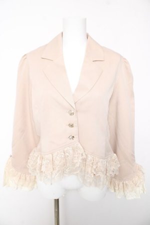 画像: axes femme / レースフリル編上ジャケット F ベージュ Y-26-01-28-056-AX-JA-SZ-ZY