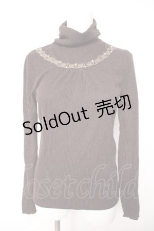 画像: axes femme / パール使いリブタートル M 茶 Y-26-01-28-057-AX-TO-SZ-ZY