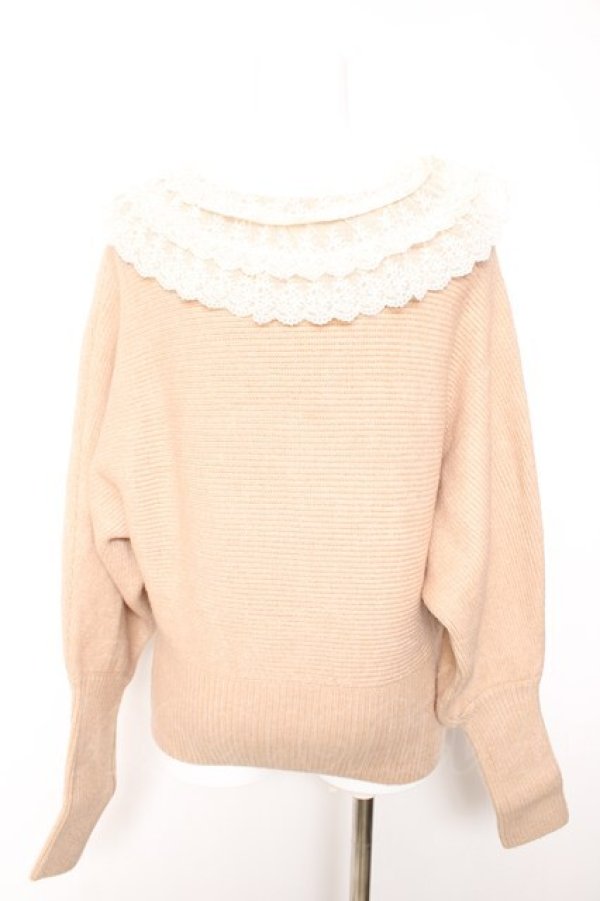 画像2: axes femme NOSTALGIE / レース衿付きプルオーバー M ベージュ Y-26-01-28-059-AX-TO-SZ-ZY (2)