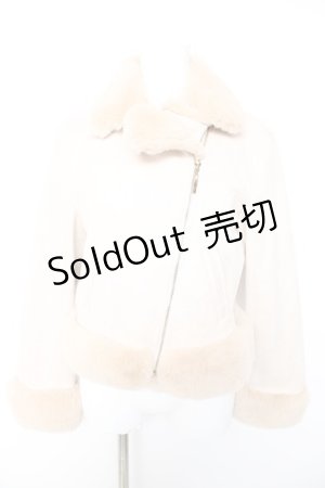 画像: axes femme / フェイクファーライダース M ベージュ Y-26-01-28-060-AX-JA-SZ-ZY