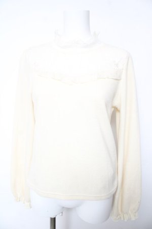 画像: axes femme / レースカラーニットプル M 生成り Y-26-01-28-064-AX-TO-SZ-ZY