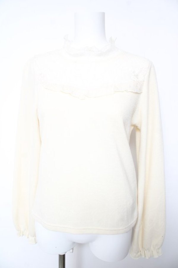 画像1: axes femme / レースカラーニットプル M 生成り Y-26-01-28-064-AX-TO-SZ-ZY (1)