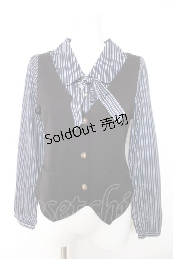 画像1: axes femme / レジメベストドッキングプルオーバー M 黒 Y-26-01-28-065-AX-TO-SZ-ZY (1)