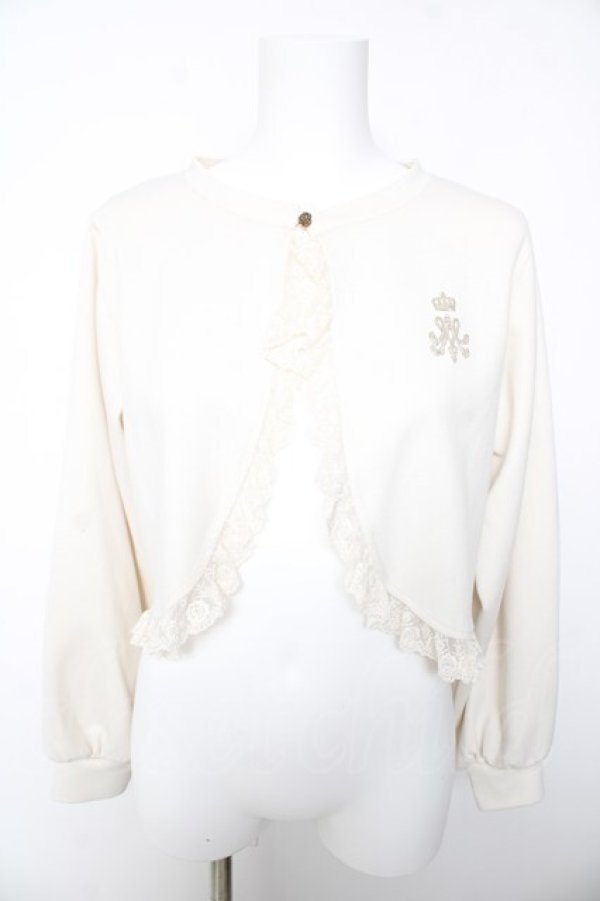 画像1: m petit by misako / MSKバラBフリルボレロ L 中白 Y-26-01-28-068-LO-TO-SZ-ZY (1)