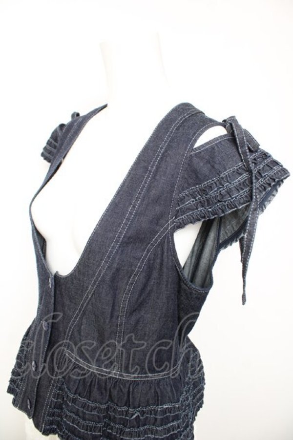 画像3: PINK HOUSE / オールドデイムｘローンフリルロングベスト  青 Y-26-01-28-071-LO-TO-AS-ZY (3)