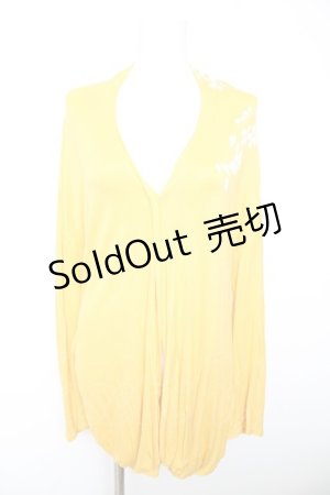 画像: gouk / 桜プリントカーディガン  イエロー Y-26-01-28-077-GO-TO-SZ-ZY