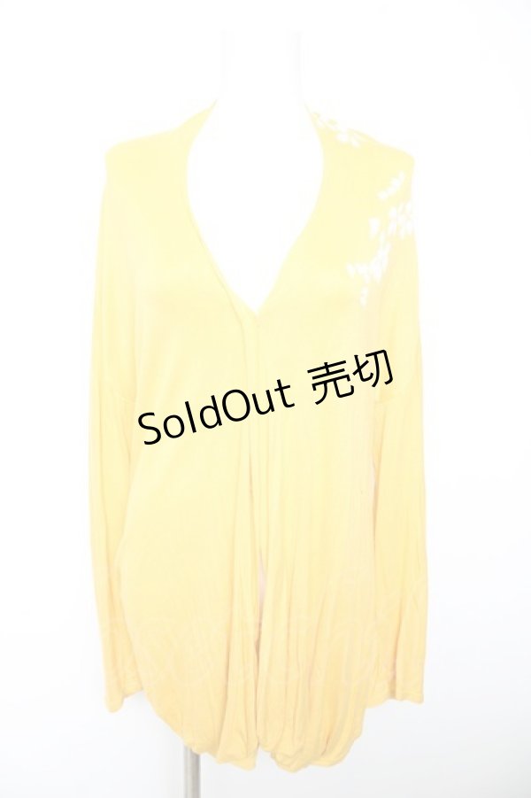 画像1: gouk / 桜プリントカーディガン  イエロー Y-26-01-28-077-GO-TO-SZ-ZY (1)