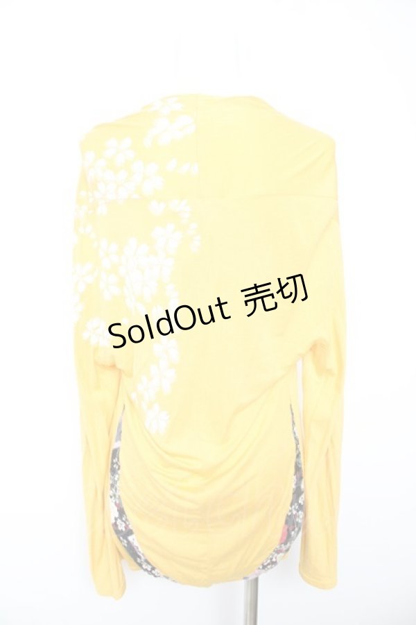 画像2: gouk / 桜プリントカーディガン  イエロー Y-26-01-28-077-GO-TO-SZ-ZY (2)