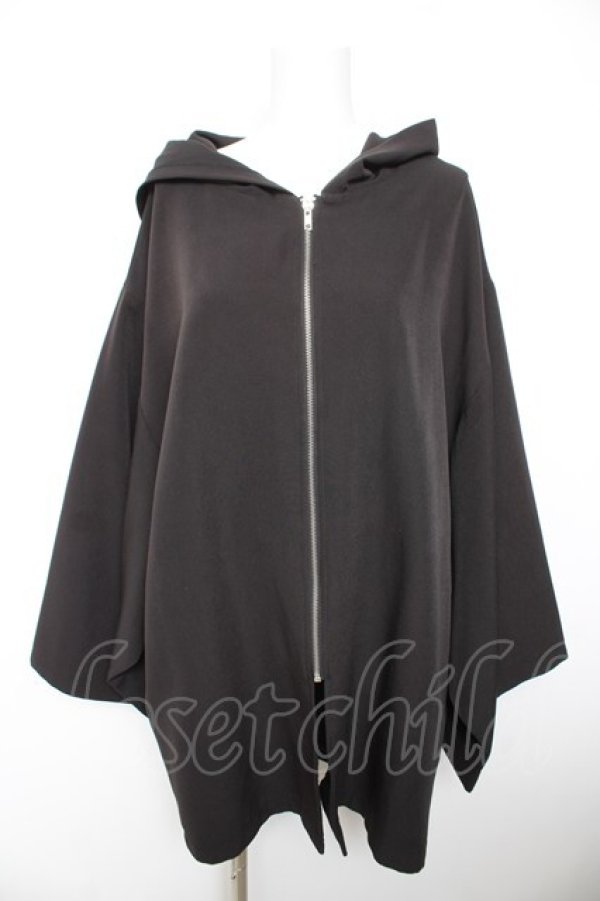 画像1: Deorart / PLファブリック地 着物袖 ジップアップパーカー M 黒 Y-26-01-28-083-PU-TO-SZ-ZY (1)