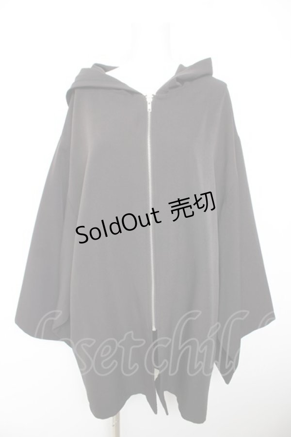 画像1: Deorart / PLファブリック地 着物袖 ジップアップパーカー M 黒 Y-26-01-28-083-PU-TO-SZ-ZY (1)