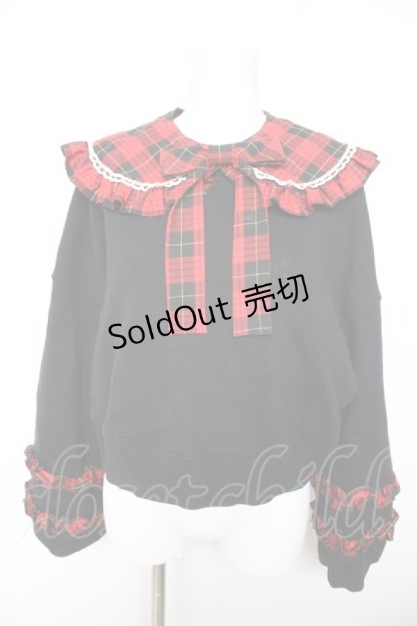 画像1: Angelic Pretty / タータンチェックレッスン付け襟プルオーバー  黒×赤 Y-26-01-28-084-AP-TO-SZ-ZY (1)