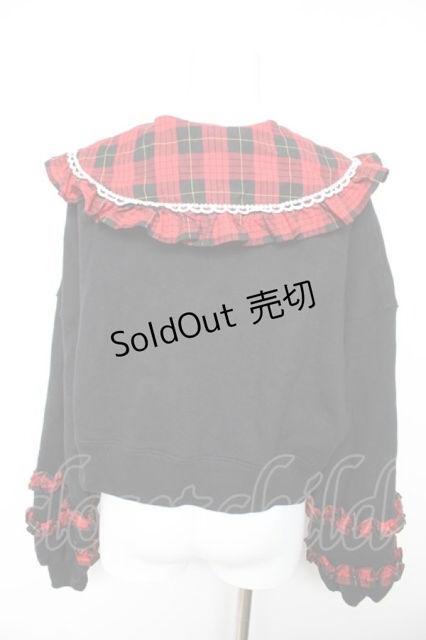 画像2: Angelic Pretty / タータンチェックレッスン付け襟プルオーバー  黒×赤 Y-26-01-28-084-AP-TO-SZ-ZY (2)