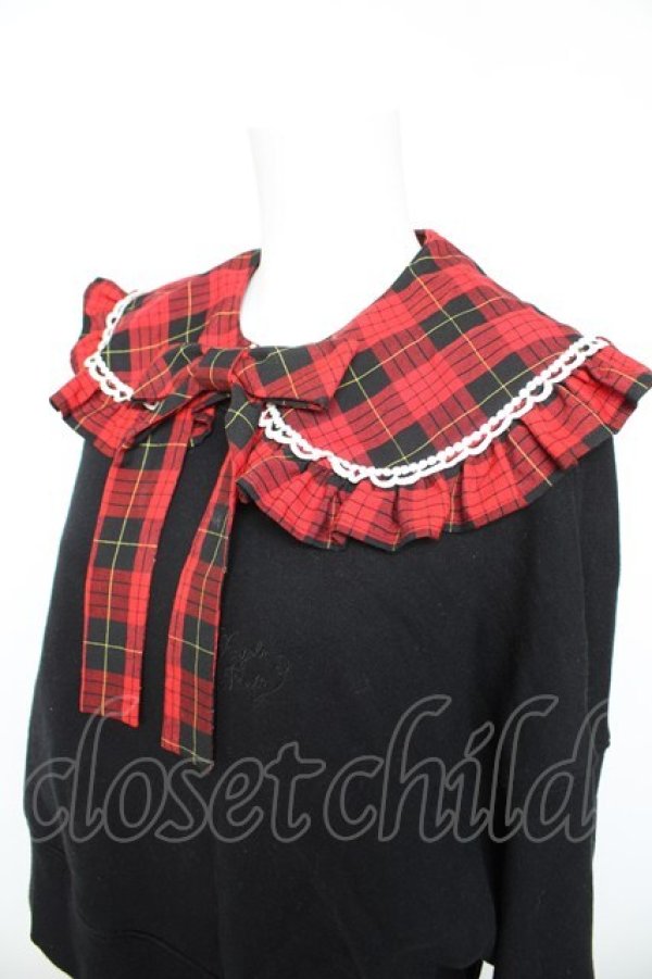 画像3: Angelic Pretty / タータンチェックレッスン付け襟プルオーバー  黒×赤 Y-26-01-28-084-AP-TO-SZ-ZY (3)
