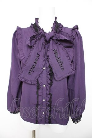 画像: NOEMIE / タイ付きブラウス  パープル Y-26-01-28-087-LO-BL-SZ-ZY