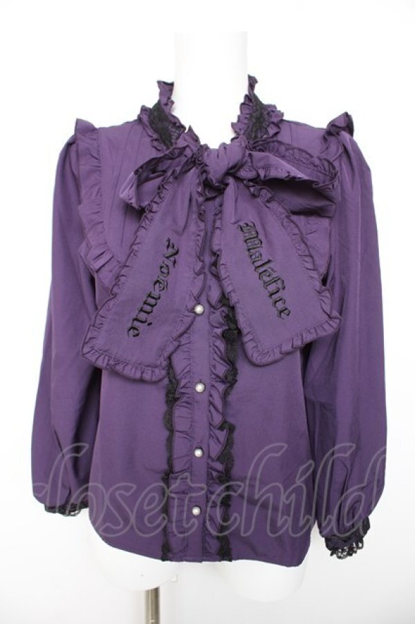 画像1: NOEMIE / タイ付きブラウス  パープル Y-26-01-28-087-LO-BL-SZ-ZY (1)