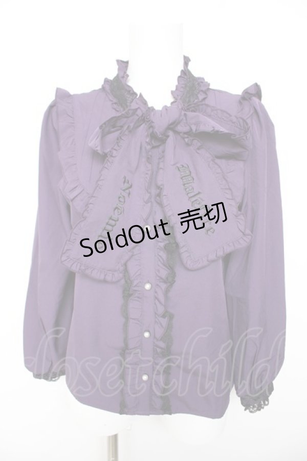 画像1: NOEMIE / タイ付きブラウス  パープル Y-26-01-28-087-LO-BL-SZ-ZY (1)