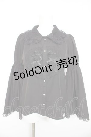 画像: NOEMIE / フロントハートレースブラウス  黒 Y-26-01-28-088-LO-BL-SZ-ZY