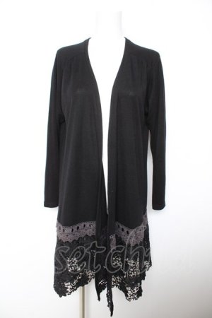 画像: axes femme / 裾レースＵＶカットカーデ  黒 Y-26-01-28-090-AX-TO-SZ-ZY