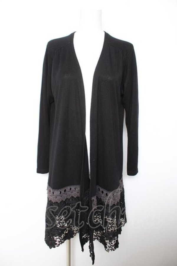 画像1: axes femme / 裾レースＵＶカットカーデ  黒 Y-26-01-28-090-AX-TO-SZ-ZY (1)