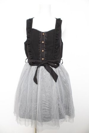 画像: axes femme / チュール重ねノースリワンピース M 黒 Y-26-01-28-095-AX-OP-SZ-ZY